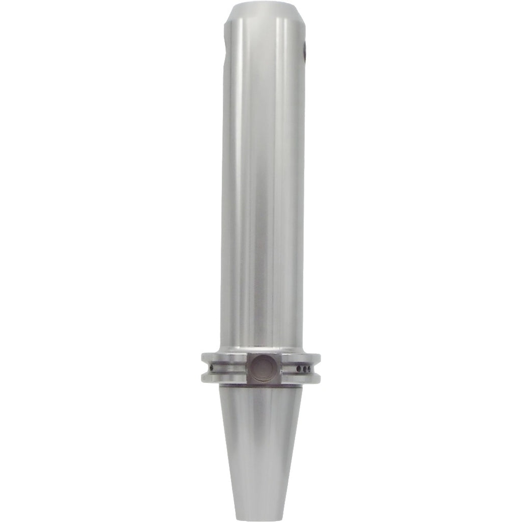 End mill holders catalog by Shop Force, featuring high-precision taper-to-taper runout less than 0.0002 inches, balanced G2.5 at 30,000 RPM, and made of high-quality chrome alloy steel for durability and accuracy.
