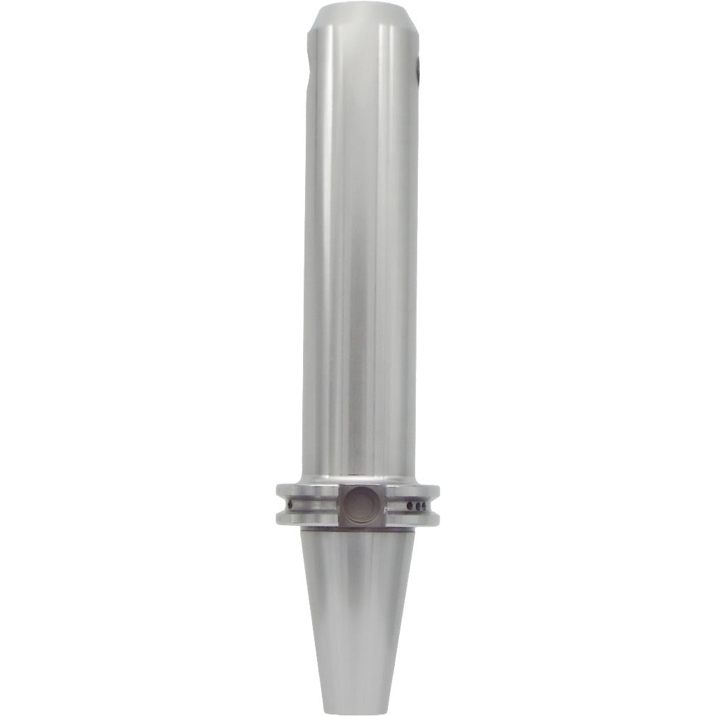 End mill holders catalog by Shop Force, featuring high-precision taper-to-taper runout less than 0.0002 inches, balanced G2.5 at 30,000 RPM, and made of high-quality chrome alloy steel for durability and accuracy.