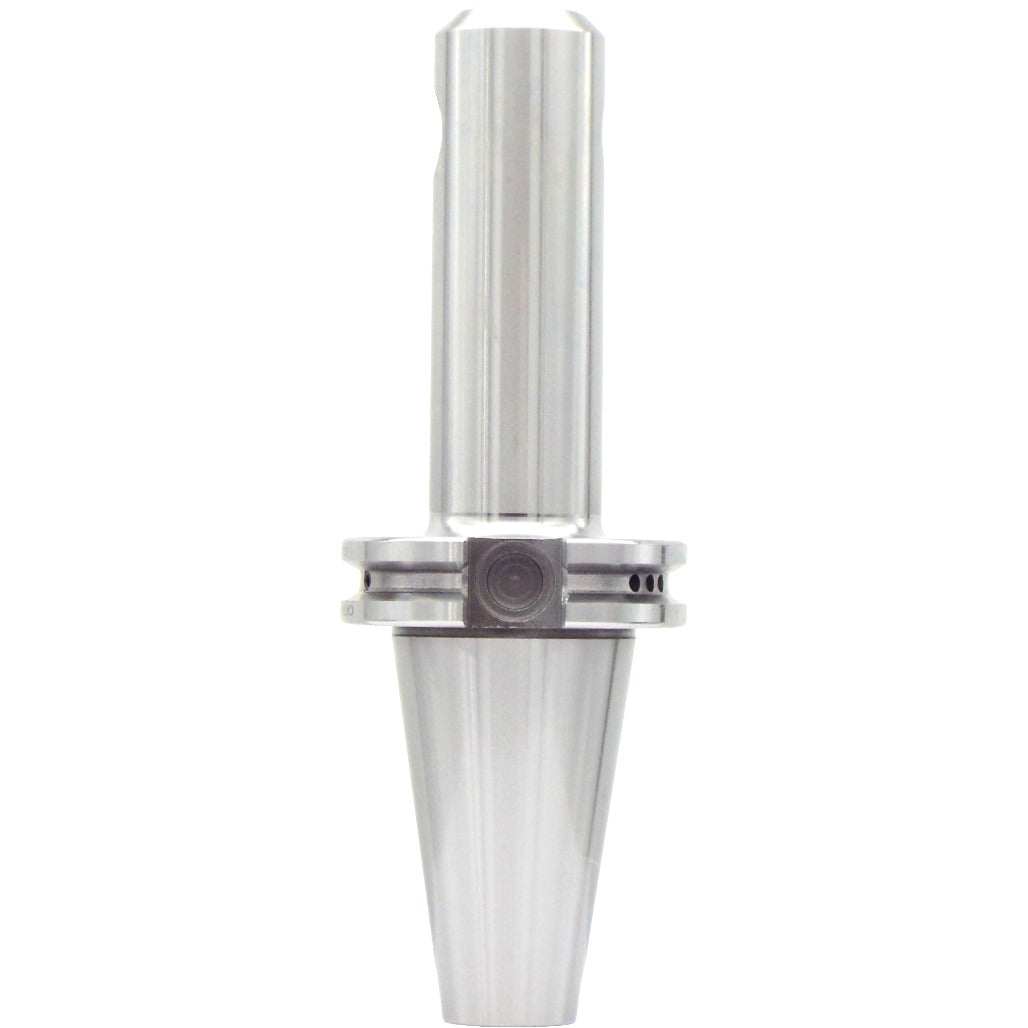 7/16" end mill holder with tapered design, balanced G2.5 at 30,000 RPM, hardened steel, precise AT3 accuracy, and high-quality chrome alloy steel construction for optimal machining performance.