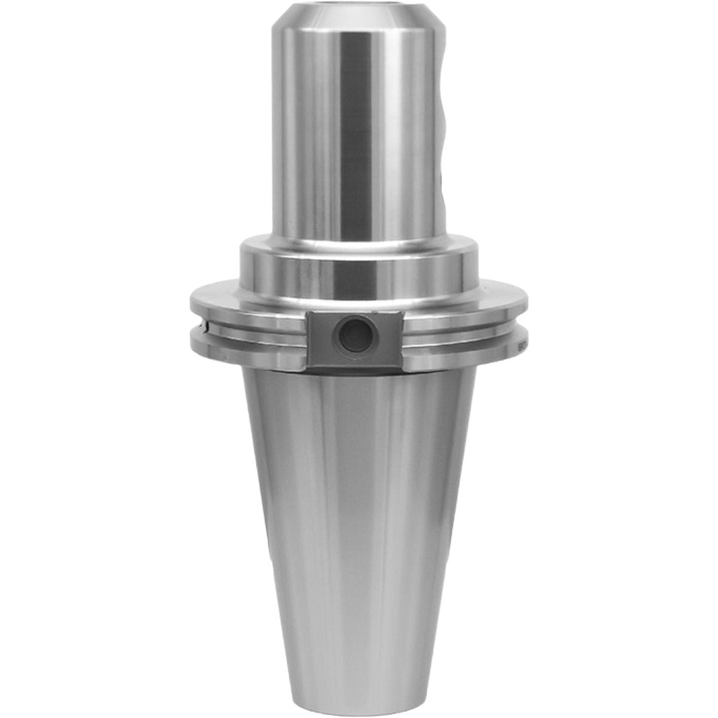 7-inch end mill holder with high precision and balanced G2.5 at 25,000 RPM, featuring Taper-shank ground, chrome alloy steel, and designed for accurate machining applications.