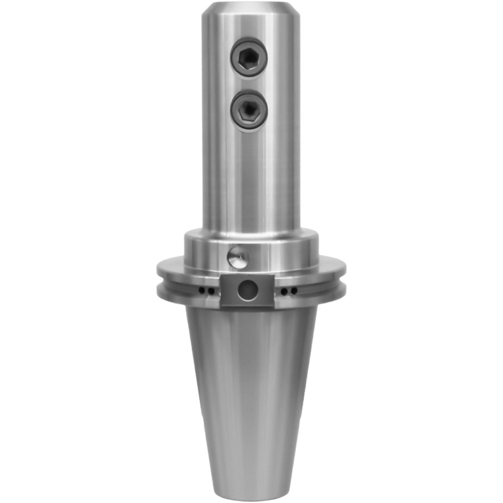 7-inch end mill holder with high precision and balanced G2.5 at 25,000 RPM, featuring Taper-shank ground, chrome alloy steel, and designed for accurate machining applications.