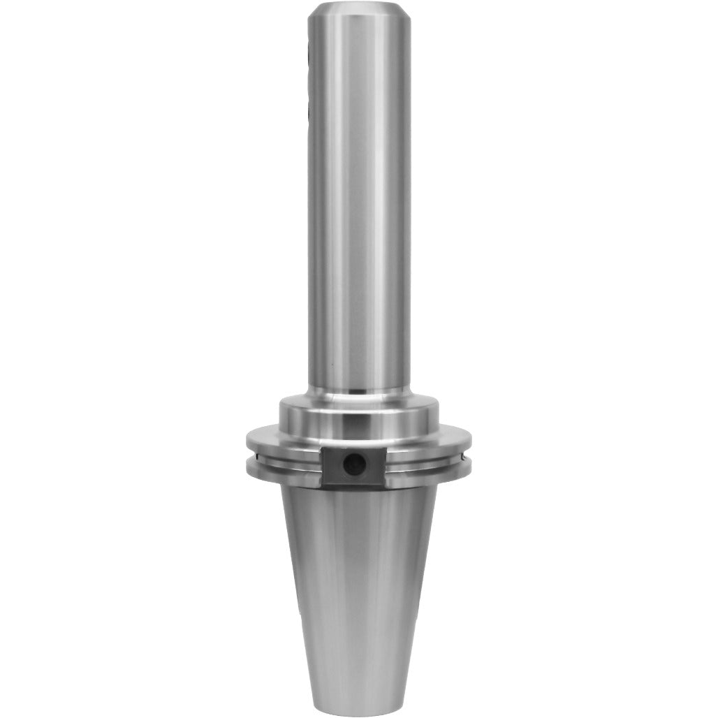 High-quality end mill holder from Shop Force featuring a tapered design, durable chrome alloy steel, and precise AT3 accuracy for CNC machining and tooling applications.