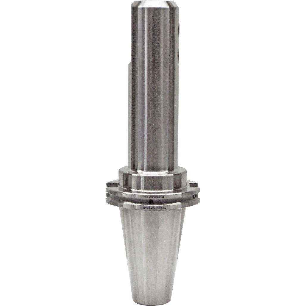 7-inch end mill holder with high precision and balanced G2.5 at 25,000 RPM, featuring Taper-shank ground, chrome alloy steel, and designed for accurate machining applications.