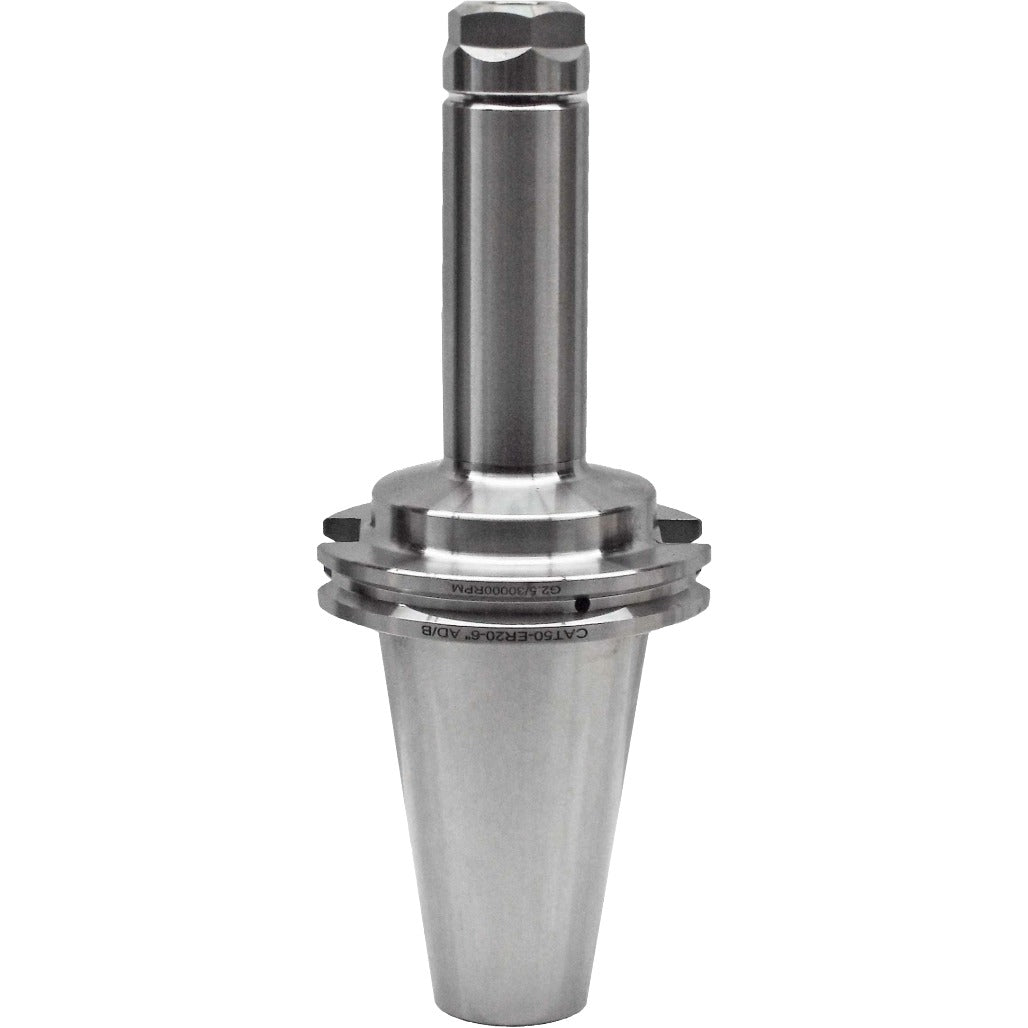 ER Collet Chucks CAT50 for precision machining and tool holding, featuring balanced G2.5 at 25,000 RPM and high-quality chrome alloy steel construction for durability and accuracy.