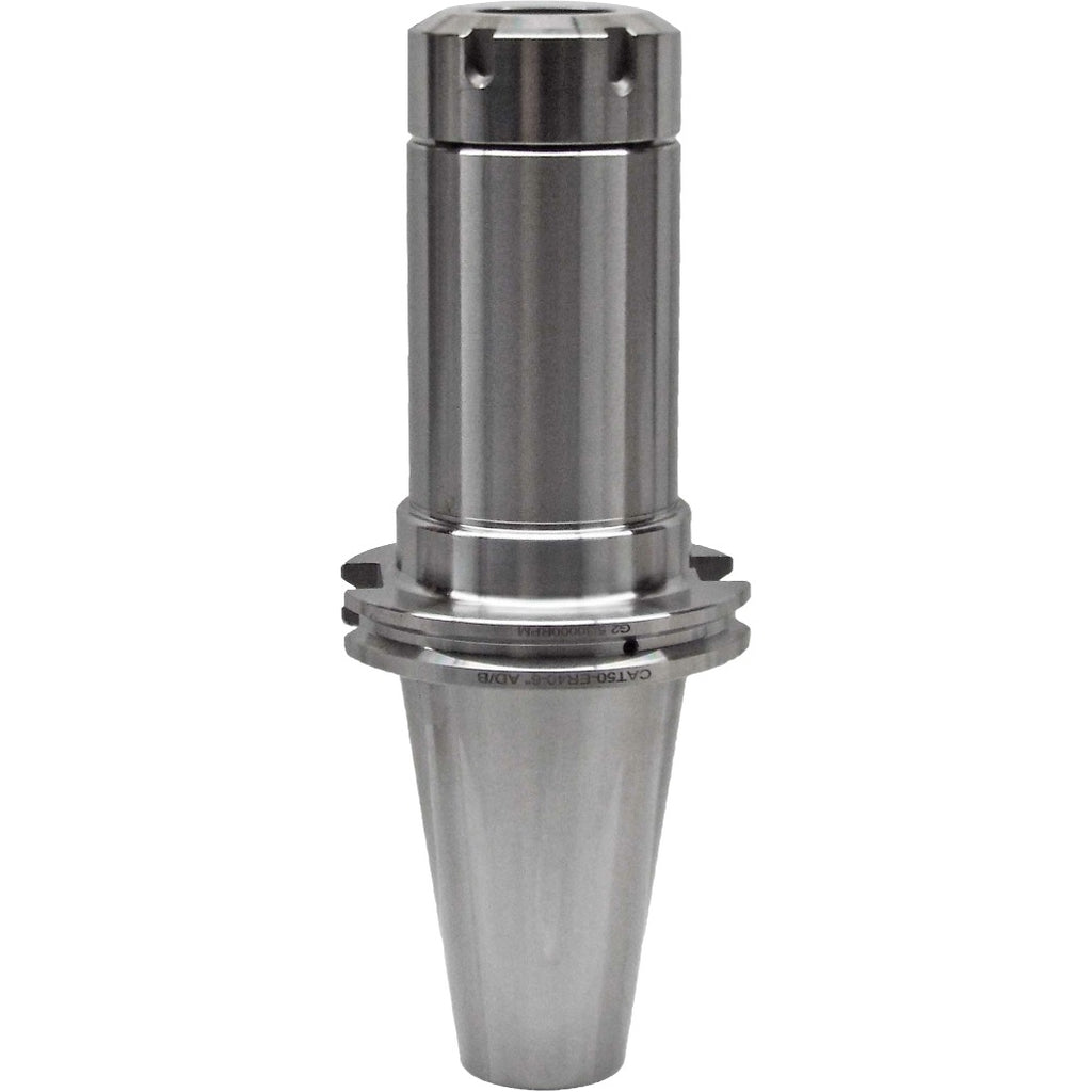 ER Collet Chucks for CNC Machines, CAT50, High Precision, Durable Steel, Taper-To-Fit, Balanced G2.5/25, Hardened for 58-62 HRC, Ideal for Accurate Spindle Tool Holding in CNC Machining Centers.