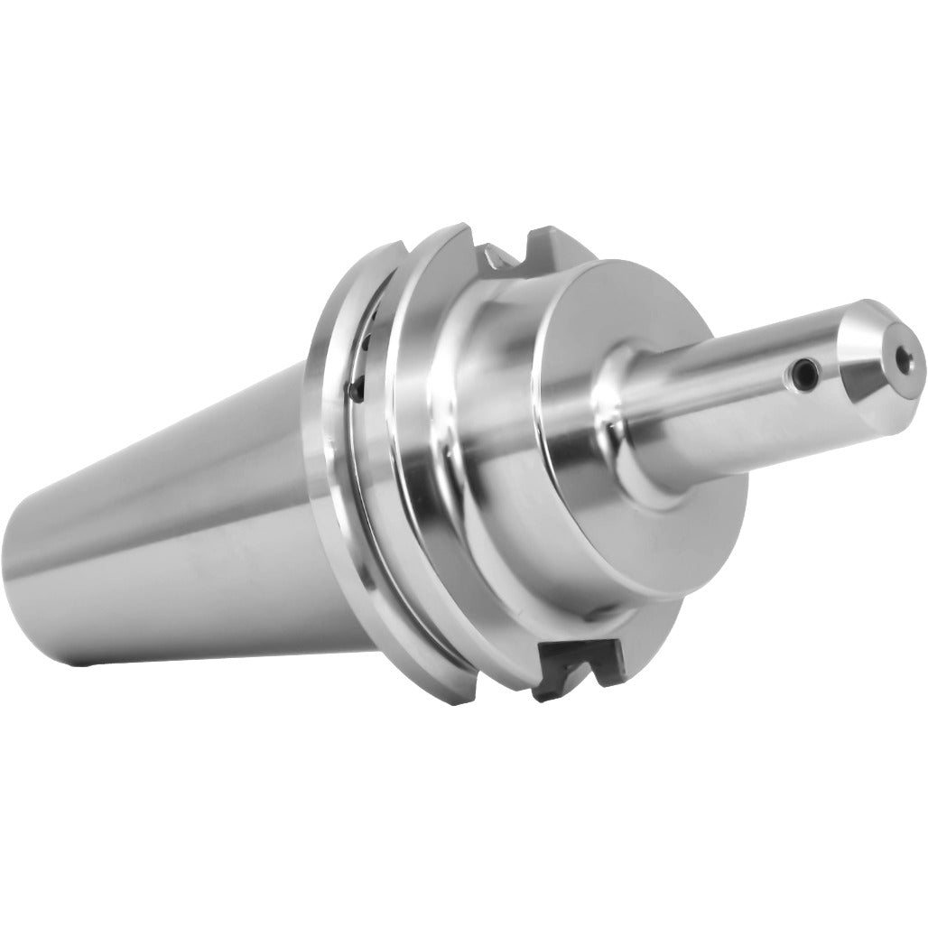 High-precision CNC machine tool holder with tapered shank, used for secure tool mounting in industrial machining operations.