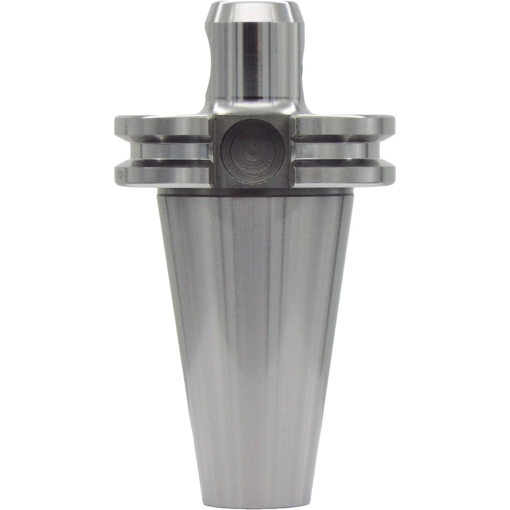 Taper-to-taper end mill holder for CNC machining, made of high-quality chrome alloy steel with precise dimensions and high clamping strength for industrial cutting applications.
