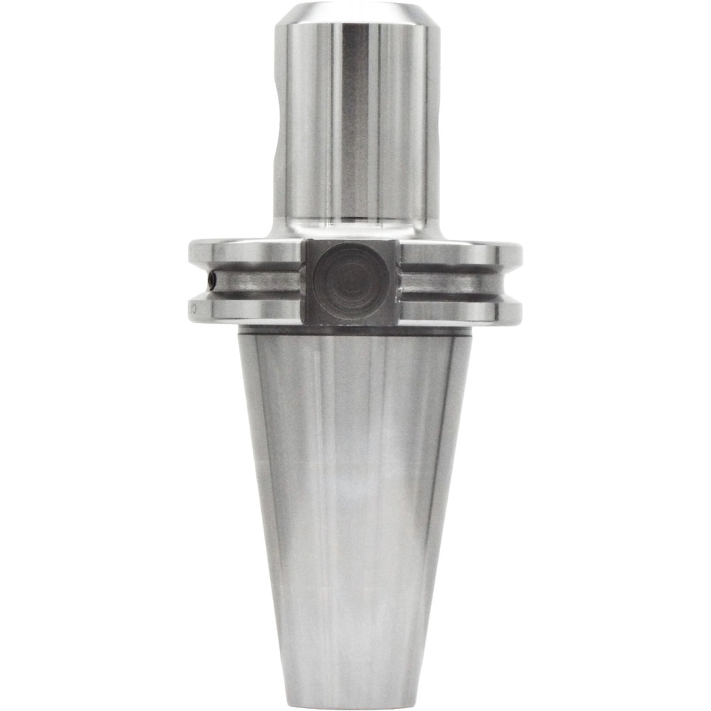 7/16" end mill holder with tapered design, balanced G2.5 at 30,000 RPM, hardened steel, precise AT3 accuracy, and high-quality chrome alloy steel construction for optimal machining performance.