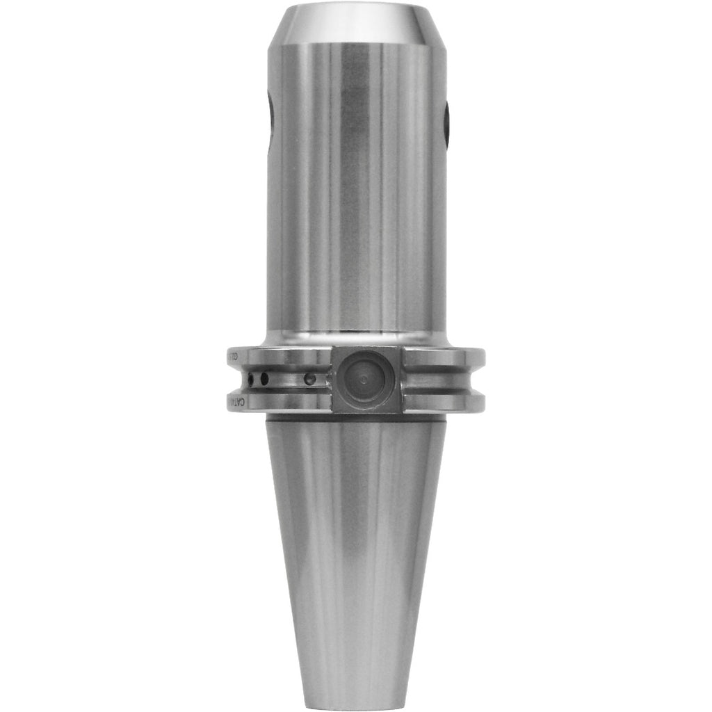 End mill holders catalog by Shop Force, featuring high-precision taper-to-taper runout less than 0.0002 inches, balanced G2.5 at 30,000 RPM, and made of high-quality chrome alloy steel for durability and accuracy.