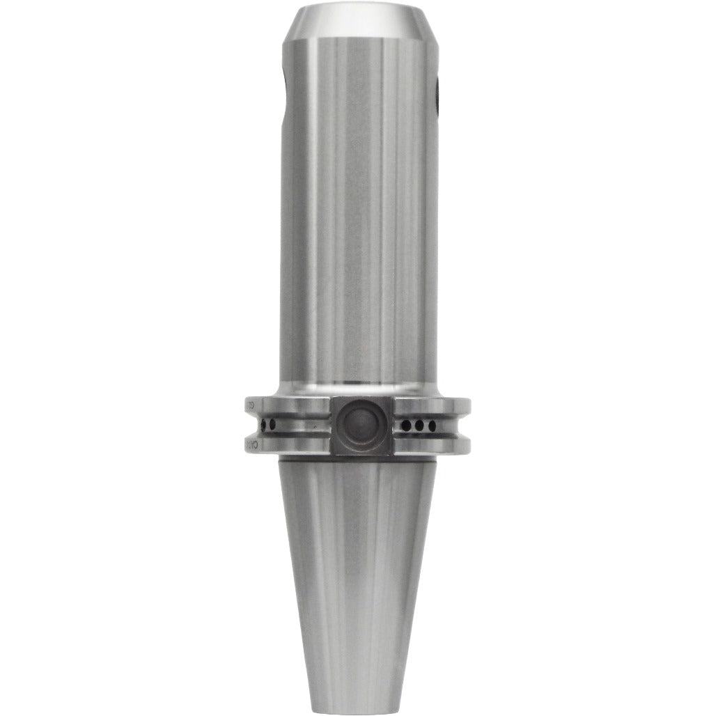 End mill holders catalog by Shop Force, featuring high-precision taper-to-taper runout less than 0.0002 inches, balanced G2.5 at 30,000 RPM, and made of high-quality chrome alloy steel for durability and accuracy.