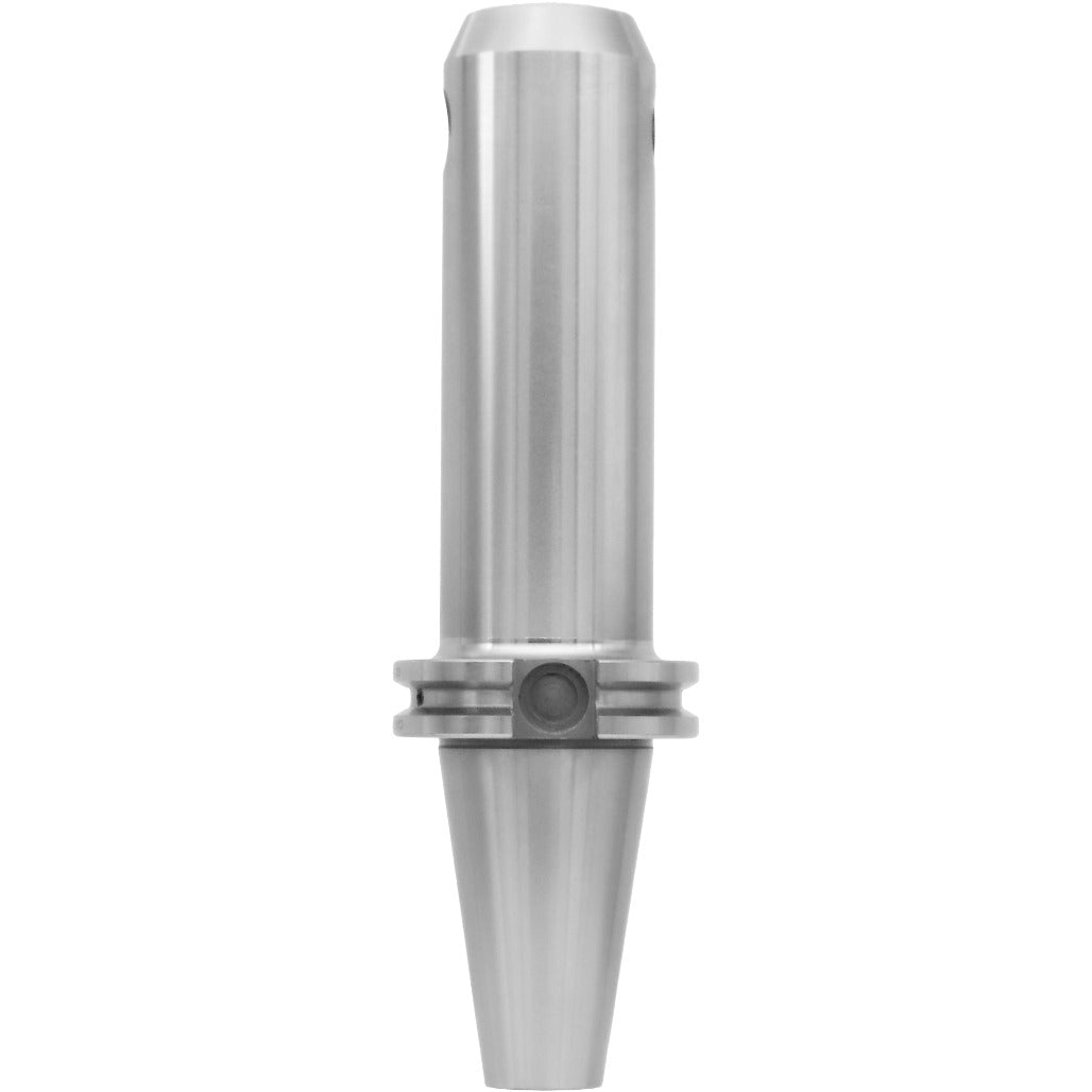 End mill holders catalog by Shop Force, featuring high-precision taper-to-taper runout less than 0.0002 inches, balanced G2.5 at 30,000 RPM, and made of high-quality chrome alloy steel for durability and accuracy.