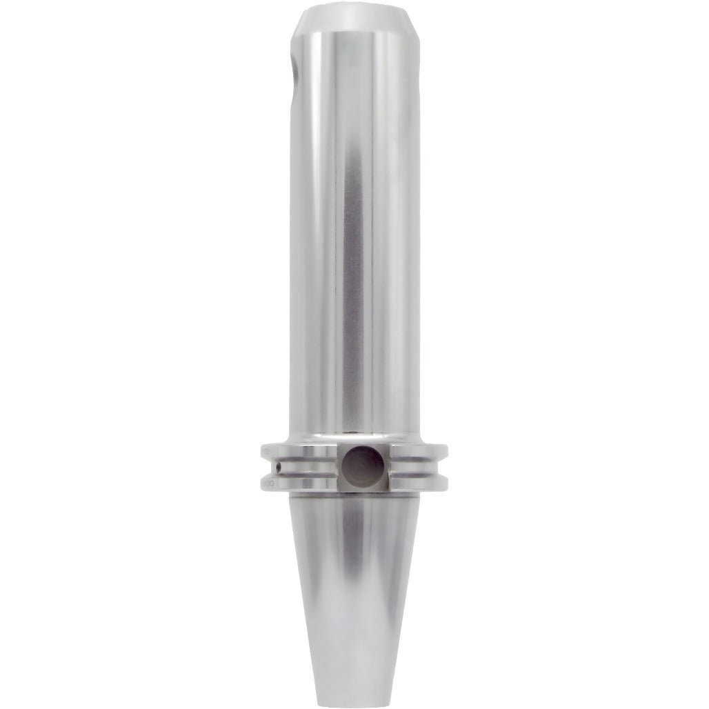 End mill holders catalog by Shop Force, featuring high-precision taper-to-taper runout less than 0.0002 inches, balanced G2.5 at 30,000 RPM, and made of high-quality chrome alloy steel for durability and accuracy.