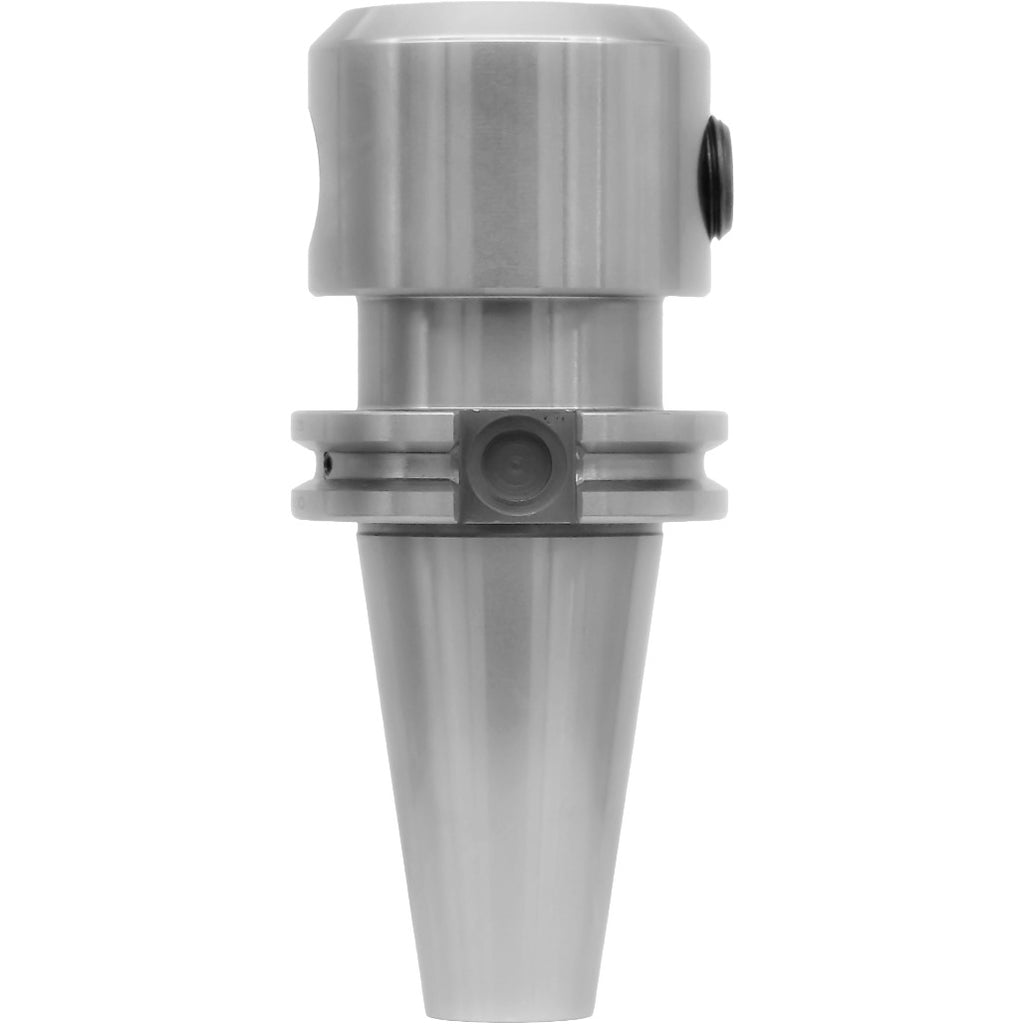 End Mill Holders Catalog with features such as tapered runout, balanced G2.5 at 30,000 RPM, hardened steel construction, and compatibility with AT3 accuracy, ideal for precise machining applications.