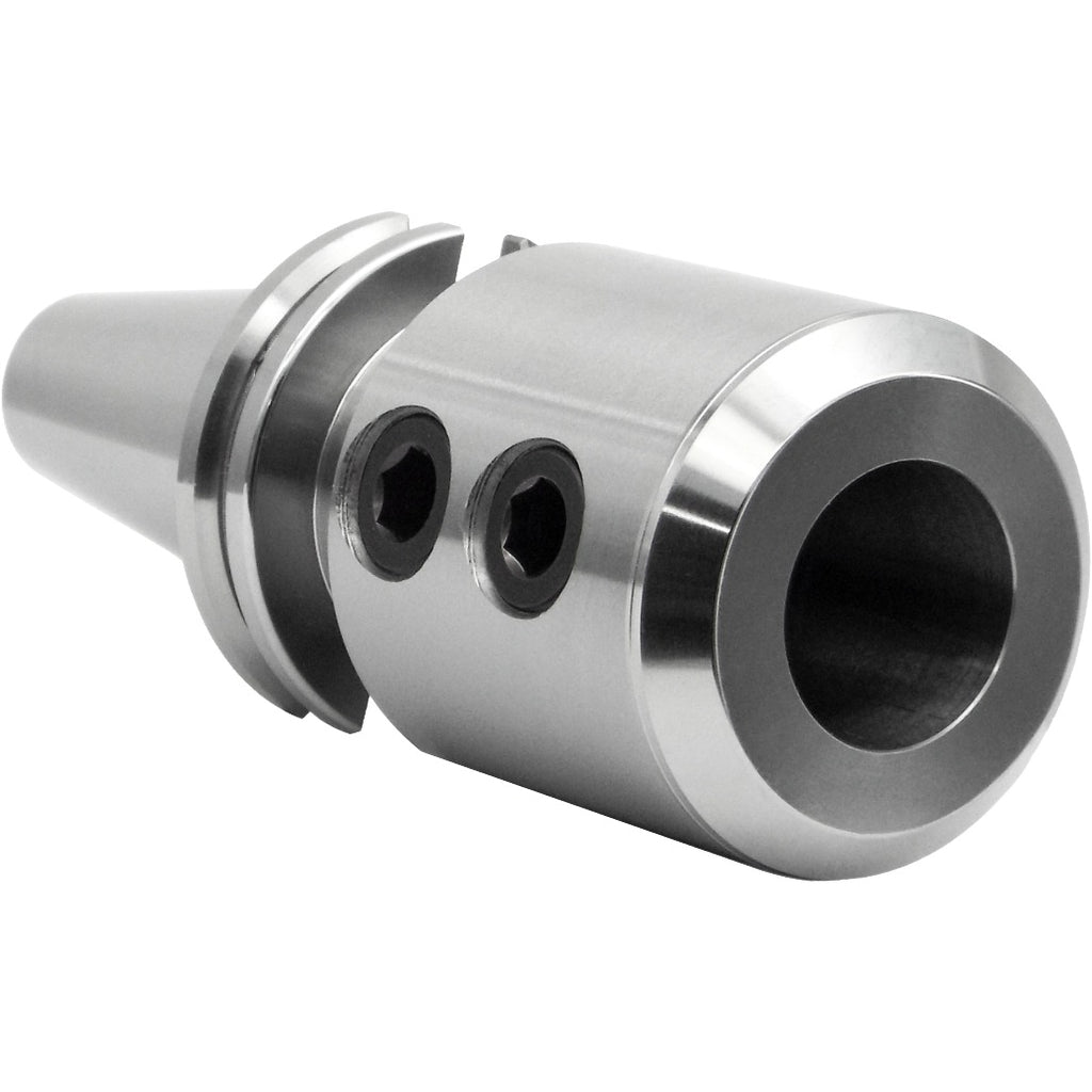 High-precision industrial machine tool holder with dual coolant ports for machining automation and accuracy.