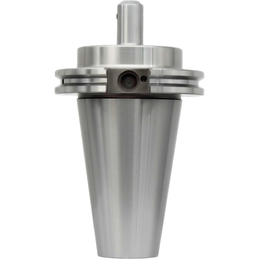 End mill holders CAT50 for precision machining, featuring tapered design, coolant-through capability, high strength chrome alloy steel, and compatible with 1/8" to 3/32" shank sizes.