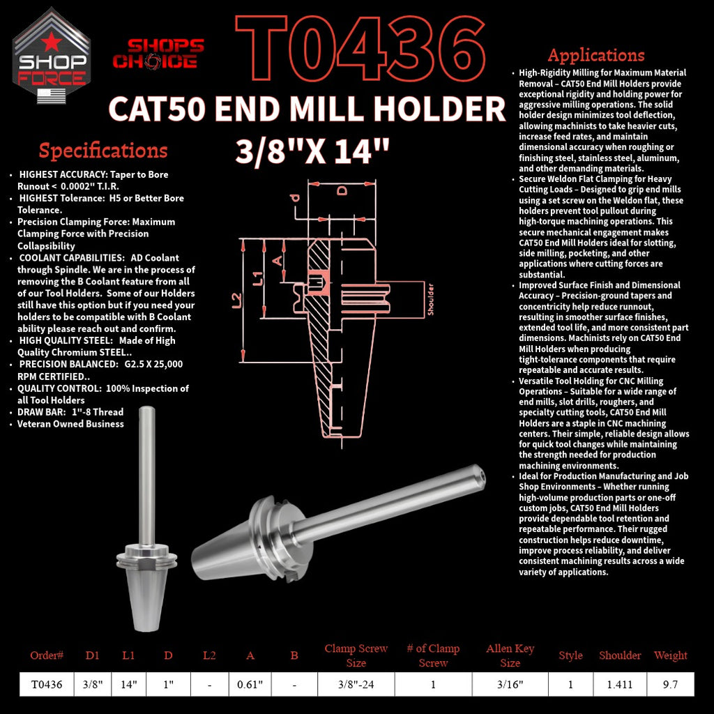 1. High-quality end mill holders for CNC and machining tools in various sizes, designed for durability and precision.