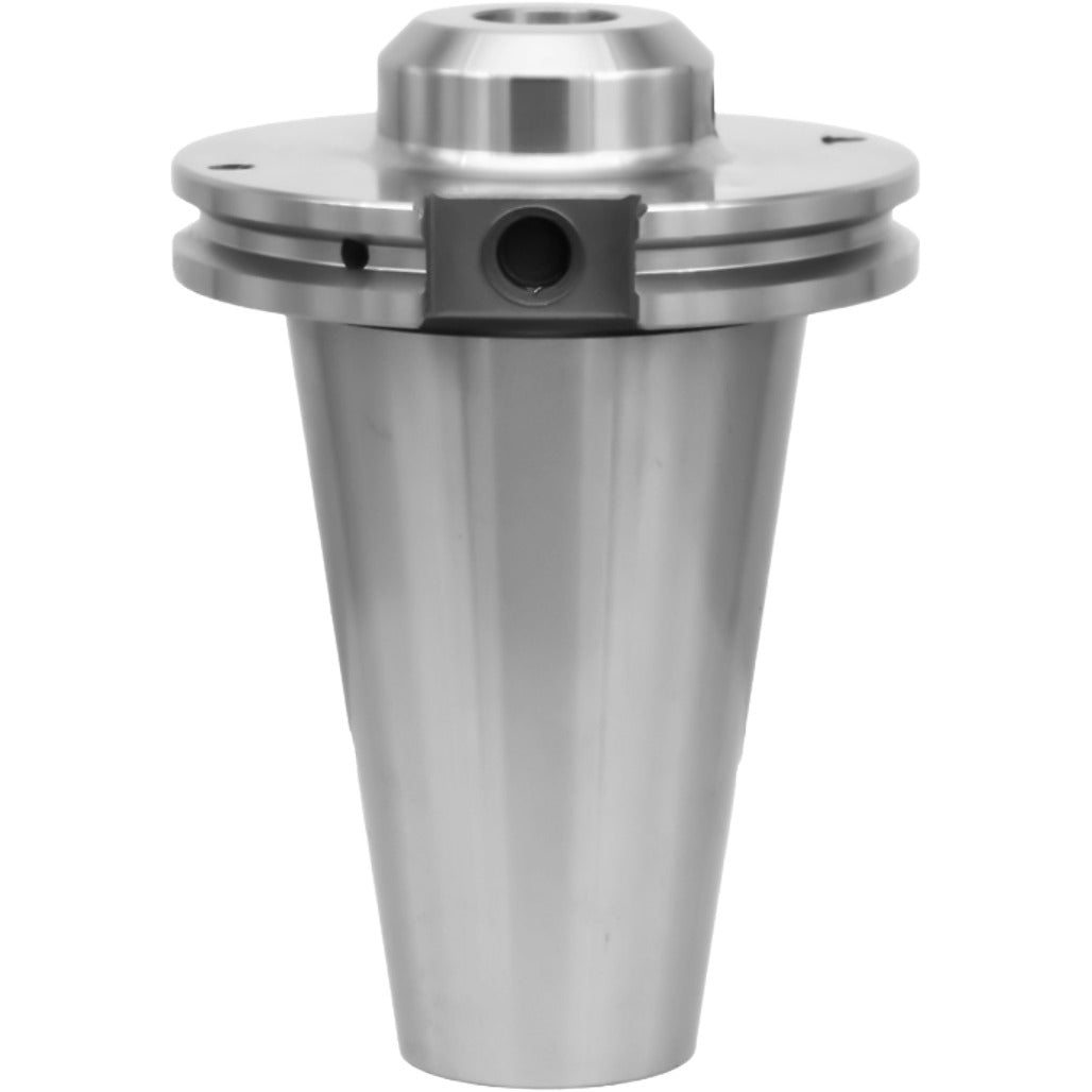 High-quality end mill holder from Shop Force featuring a tapered design, durable chrome alloy steel, and precise AT3 accuracy for CNC machining and tooling applications.
