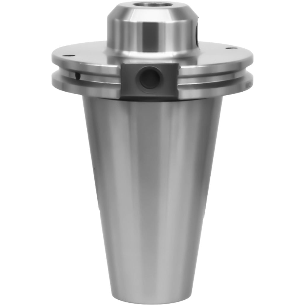 High-quality end mill holder from Shop Force featuring a tapered design, durable chrome alloy steel, and precise AT3 accuracy for CNC machining and tooling applications.