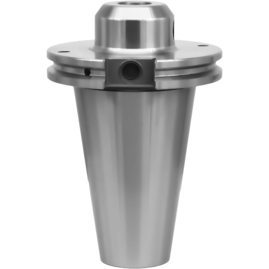 High-quality end mill holder from Shop Force featuring a tapered design, durable chrome alloy steel, and precise AT3 accuracy for CNC machining and tooling applications.