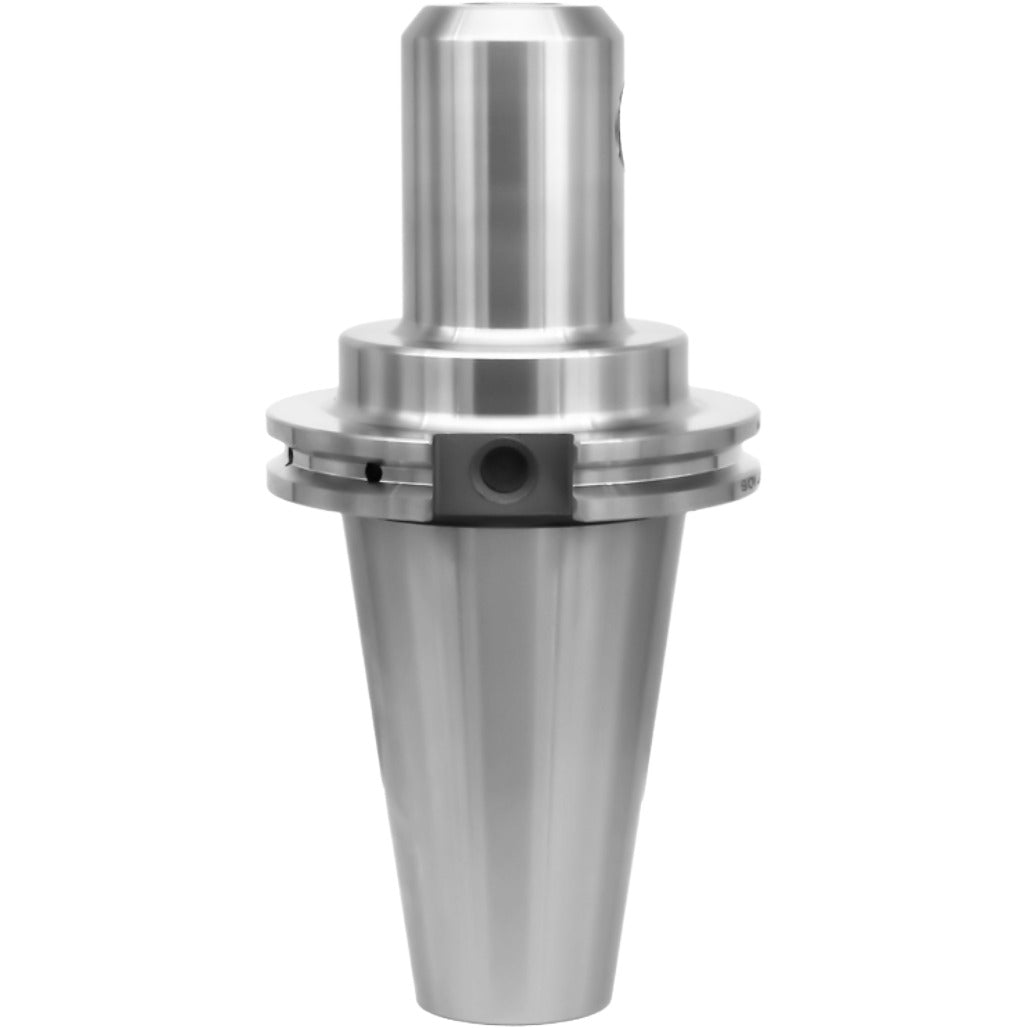 High-quality end mill holder from Shop Force featuring a tapered design, durable chrome alloy steel, and precise AT3 accuracy for CNC machining and tooling applications.