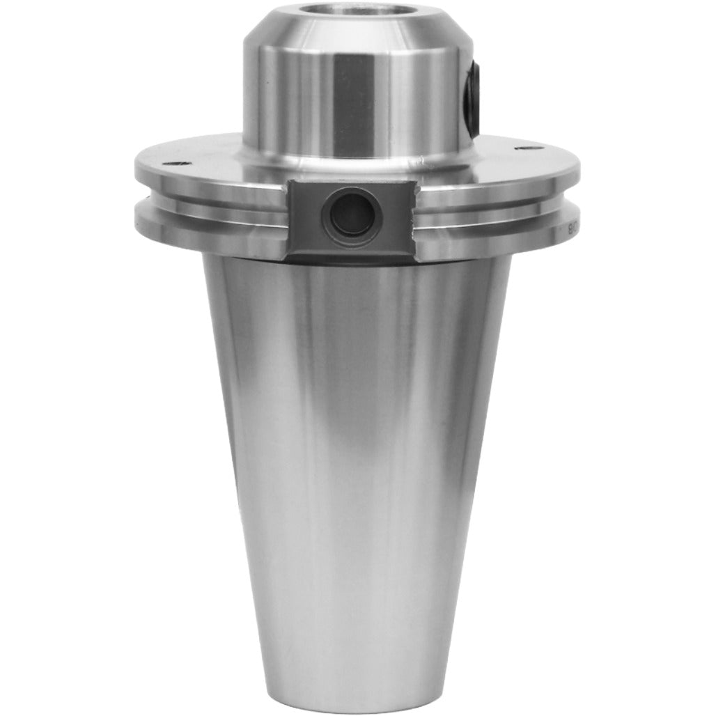 7-inch end mill holder with high precision and balanced G2.5 at 25,000 RPM, featuring Taper-shank ground, chrome alloy steel, and designed for accurate machining applications.