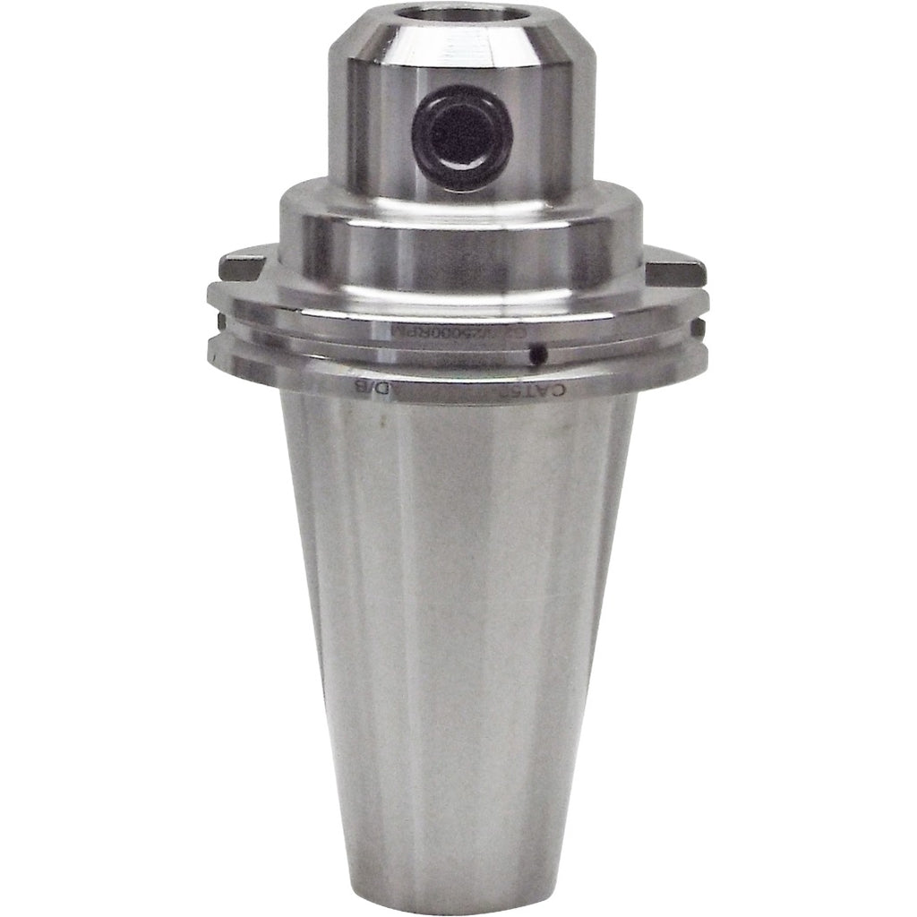 7-inch end mill holder with high precision and balanced G2.5 at 25,000 RPM, featuring Taper-shank ground, chrome alloy steel, and designed for accurate machining applications.