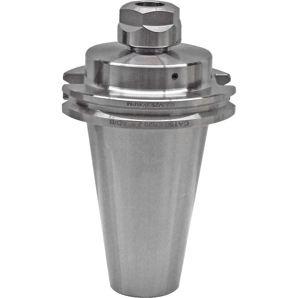 ER Collet Chucks CAT50 for precision machining and tool holding, featuring balanced G2.5 at 25,000 RPM and high-quality chrome alloy steel construction for durability and accuracy.